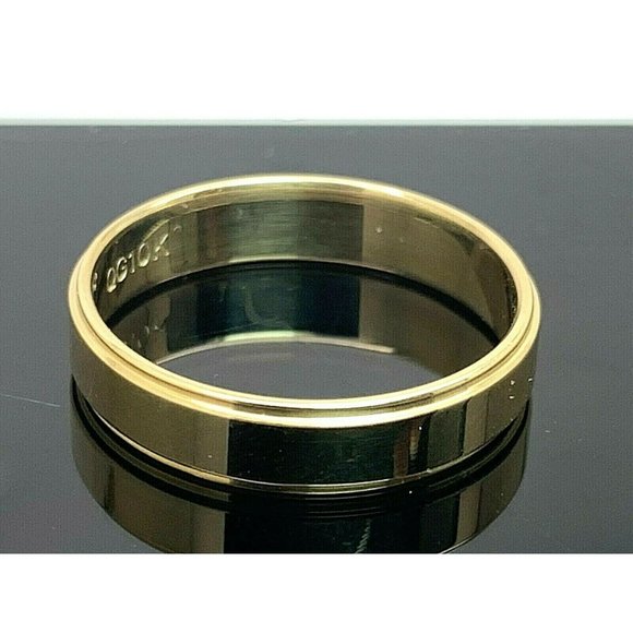 Wedding Band 10k Yellow Gold Solid Ring Unisex 10